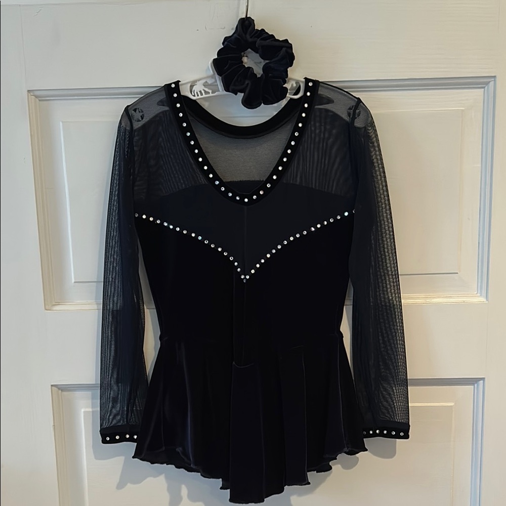 Midnight navy with sequins skating dress